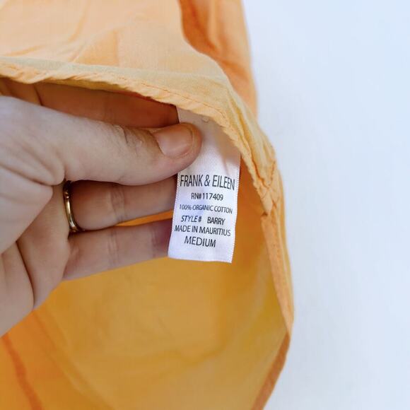Frank & Eileen Barry Cotton Voile Button Down Honeysuckle Orange Medium - Picture 7 of 7